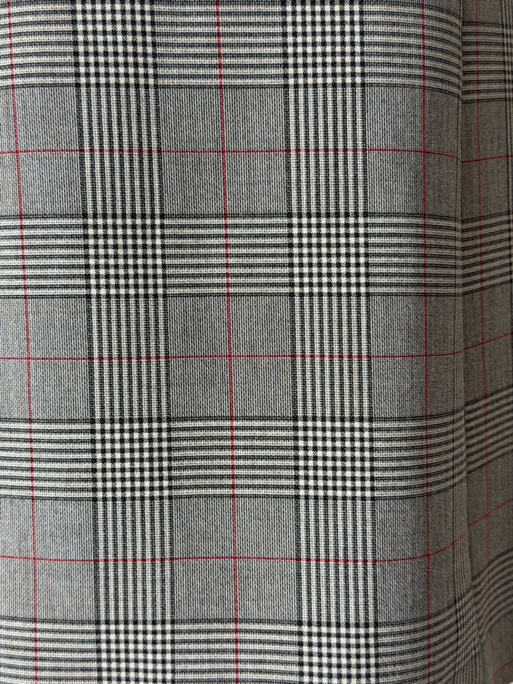 Modern Babaton Gray Glen Plaid Mini Skirt with Red Windowpane - Picture 5 of 12